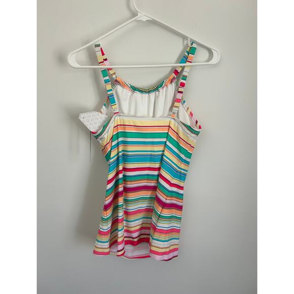 Beach House Blair Striped High Neck Tankini Top - Size 8 - Picture 7 of 9